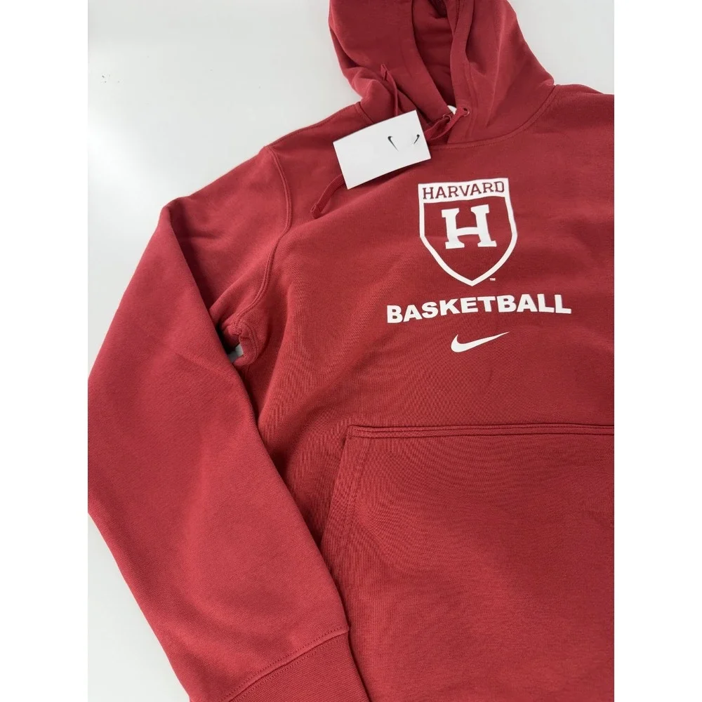 Nike Harvard Basketball‎ Mens Club Fleece Pullover Hoodie Crimson Size M New